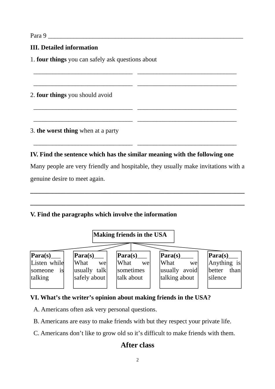 高中英语Making Friends in the USA导学案外研版选修6_第2页