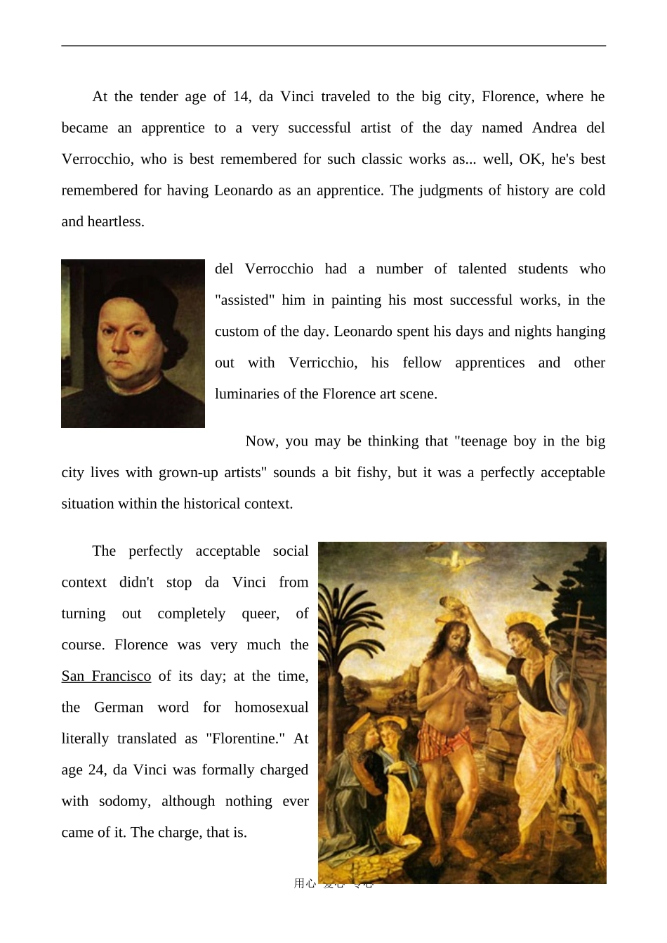 高中英语Unit1 Art课文相关文章Leonardo da Vinci素材人教版选修六_第2页