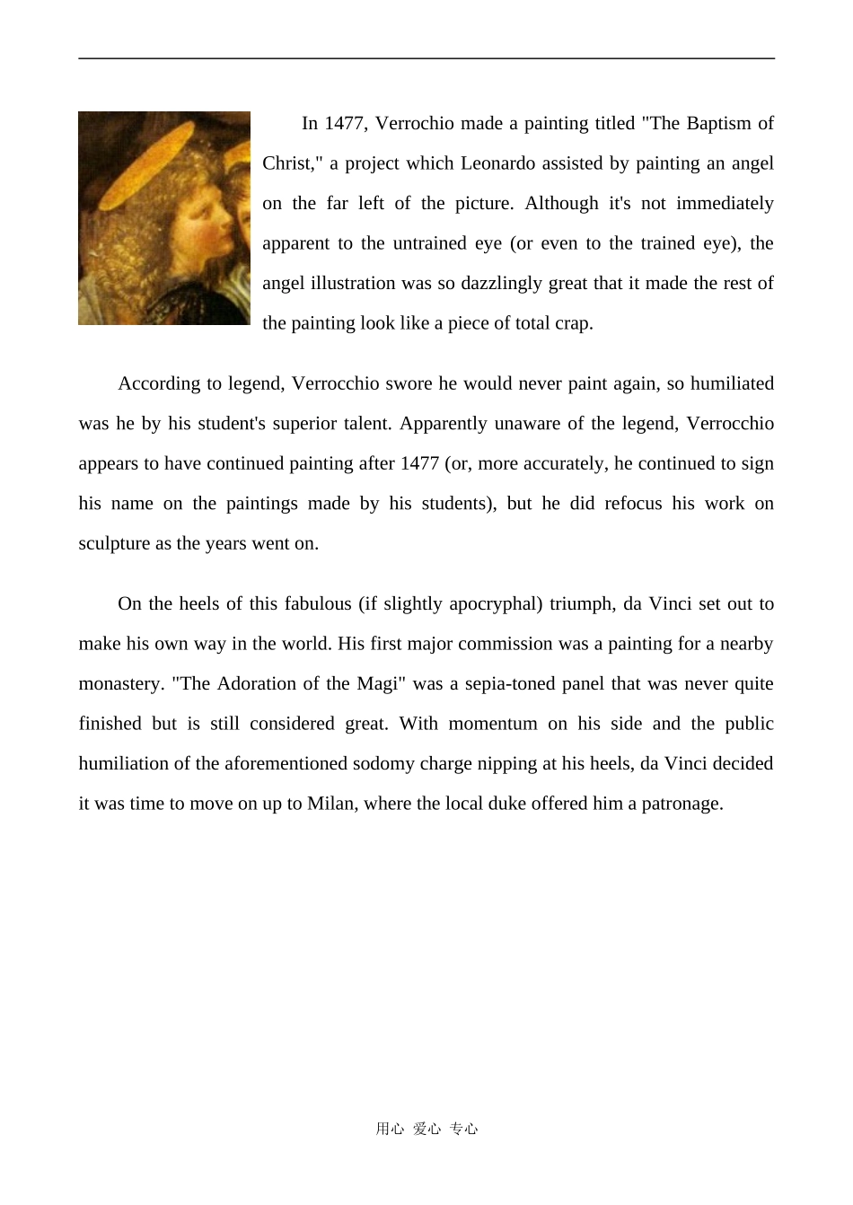 高中英语Unit1 Art课文相关文章Leonardo da Vinci素材人教版选修六_第3页
