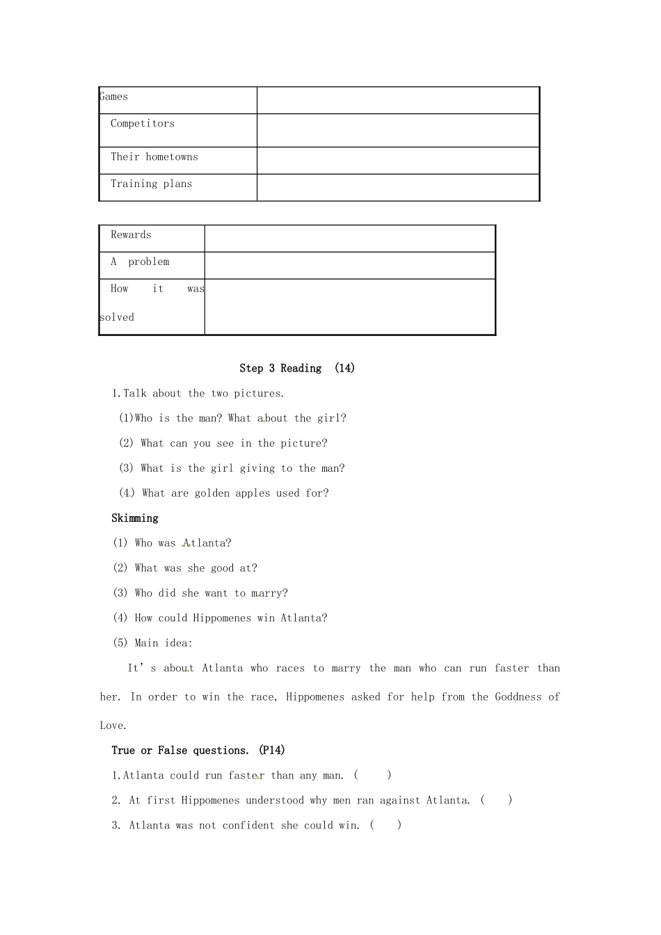 高中英语《Unit 2 The Olympic Games-Period Three》学案 新人教版必修2-新人教版高一必修2英语学案_第2页