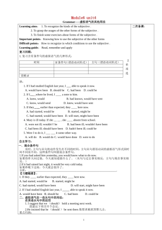高中英语：Grammar Unit 4 Module 6导学案牛津版