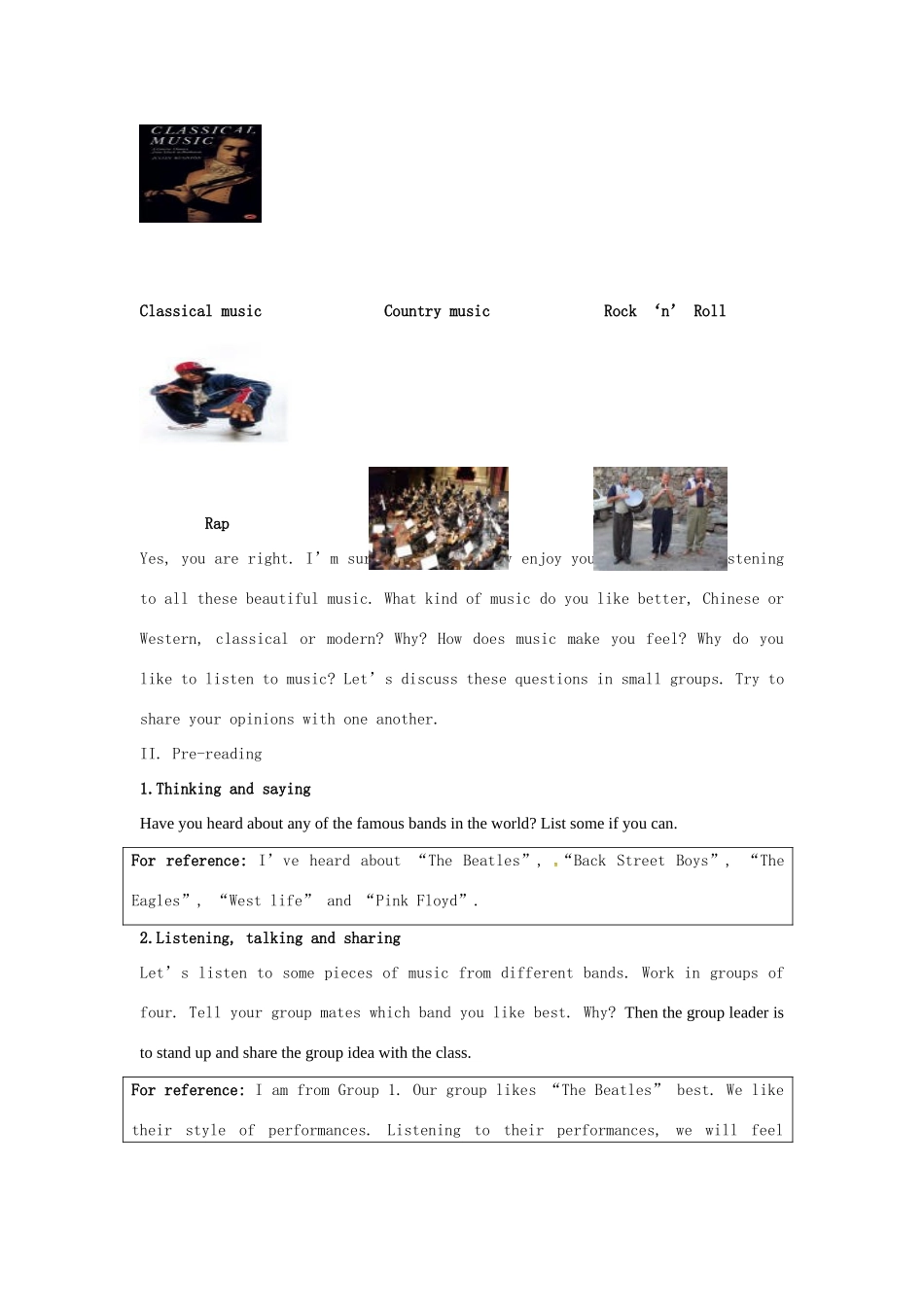 高中英语《Unit5 Music-Part one》学案 新人教版必修2-新人教版高一必修2英语学案_第2页