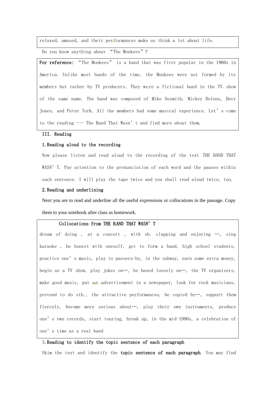 高中英语《Unit5 Music-Part one》学案 新人教版必修2-新人教版高一必修2英语学案_第3页