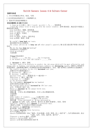 高中英语《Unit14 Careers》lesson 4  Culture Corner教学案 北师大版必修5-北师大版高二必修5英语教学案