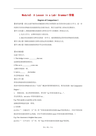 高中英语：Module5 A lesson in a lab-grammar学案（1）（外研版必修1）
