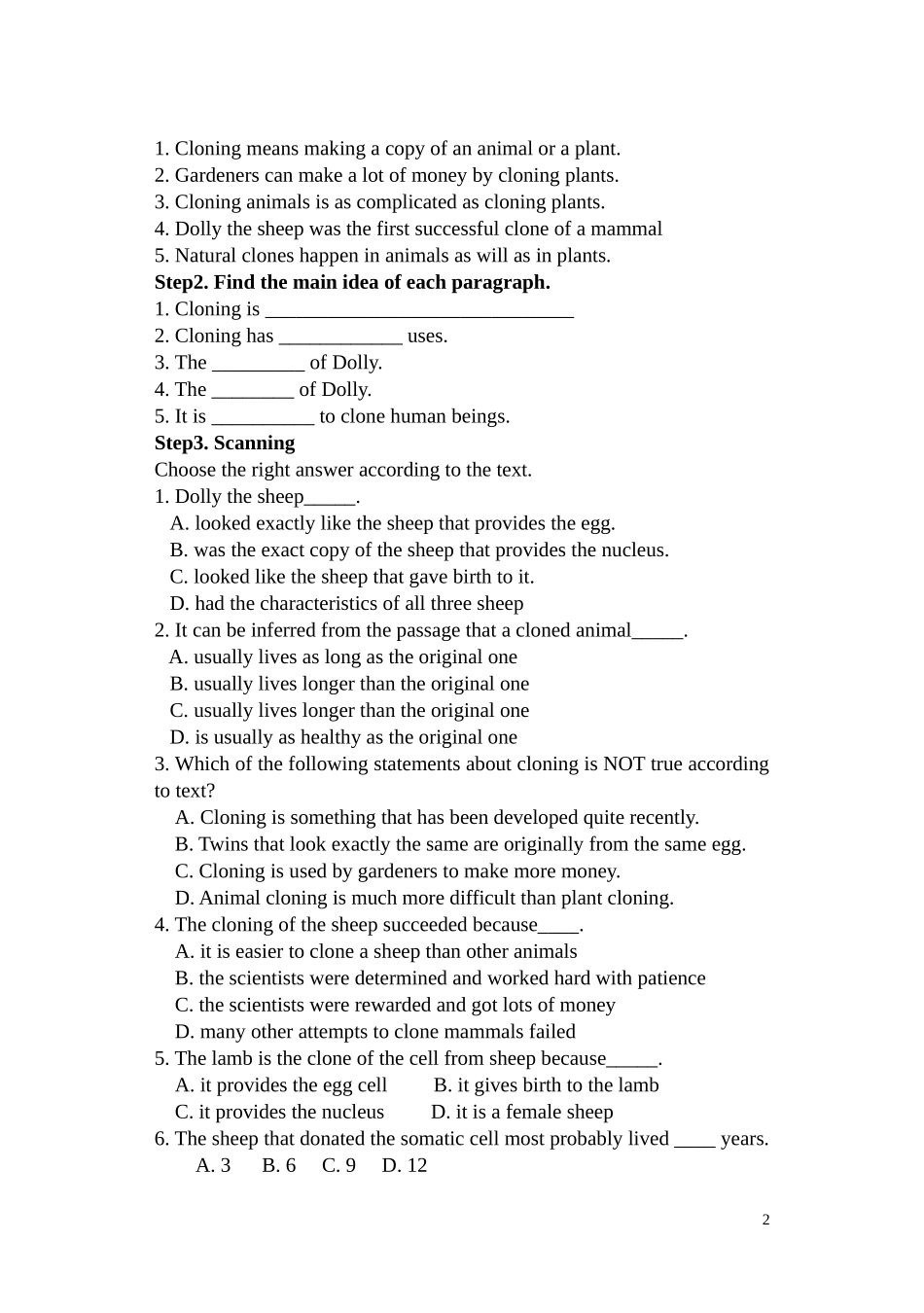 高中英语：unit2 cloing教学学案人教版选修8_第2页
