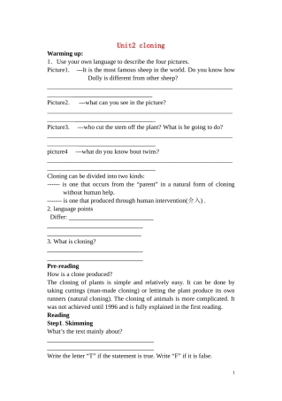 高中英语：unit2 cloing教学学案人教版选修8