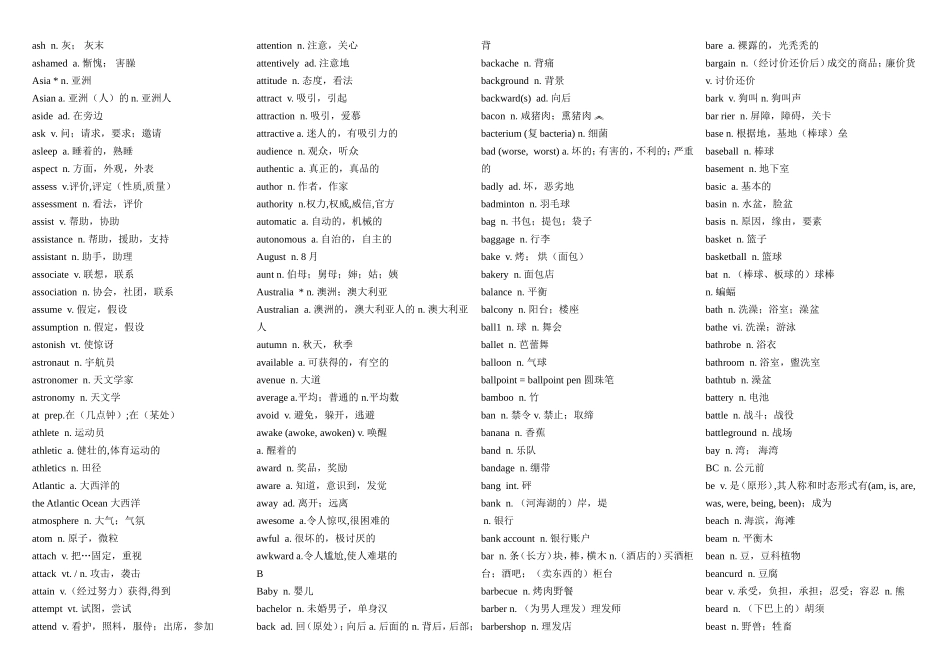 高中英语新课程标准词汇表素材新人教版选修1_第3页