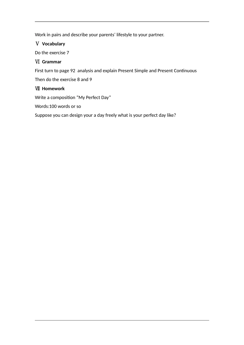 高中英语：unit1 lesson1 a perfect day（北师大版必修1）_第2页