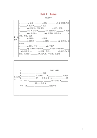 高中英语一轮复习 Part I Unit 6 Design学案 北师大版