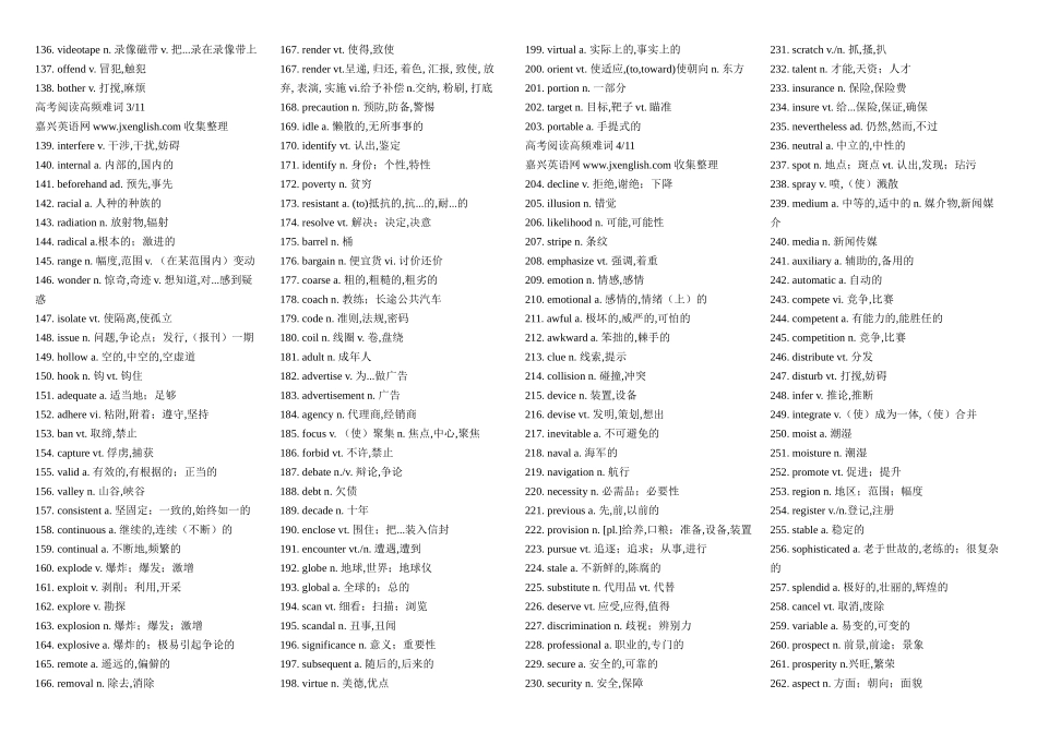 高中英语阅读高频难词素材新人教版选修1_第2页