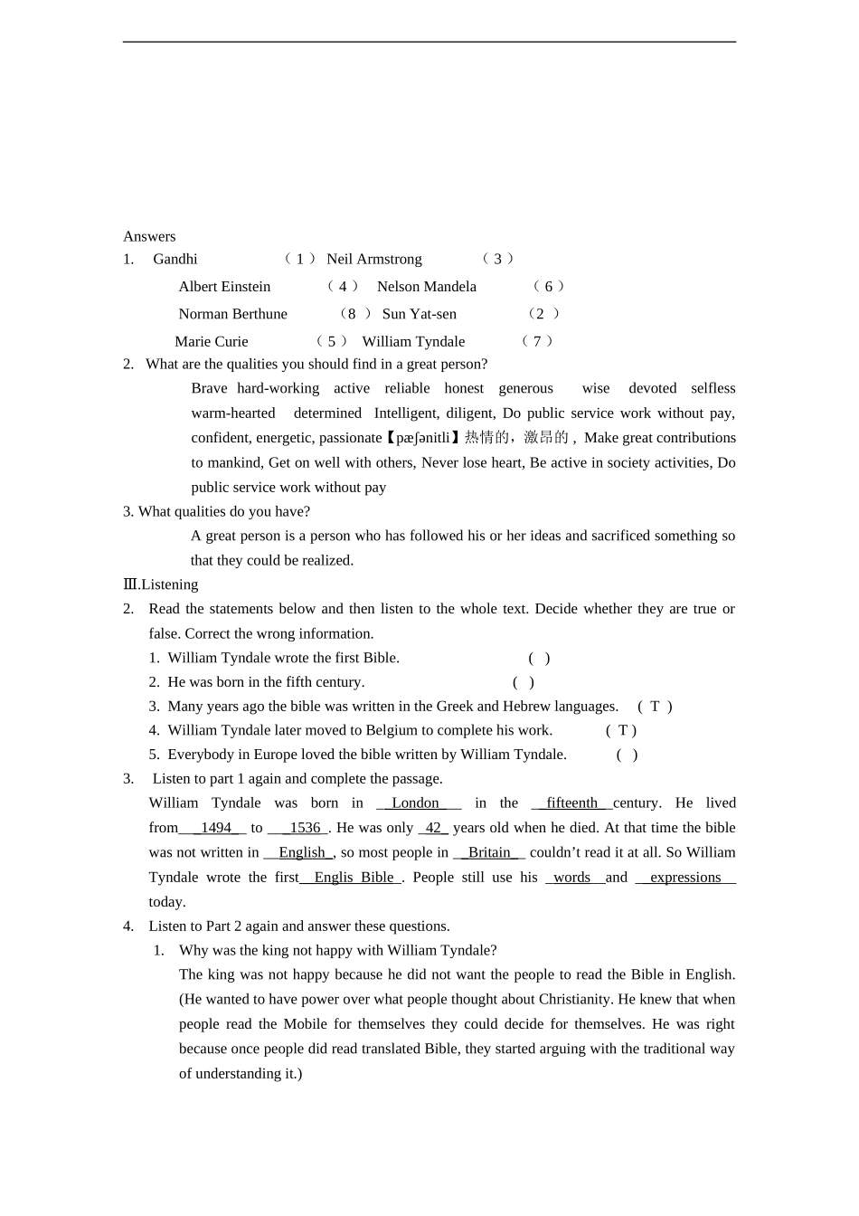 高中英语：unit5 warming up学案（新人教版必修1）_第3页