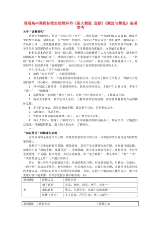 高中语文 1.2《联想与想象》备课参考素材 新人教版选修《文章写作与修改》