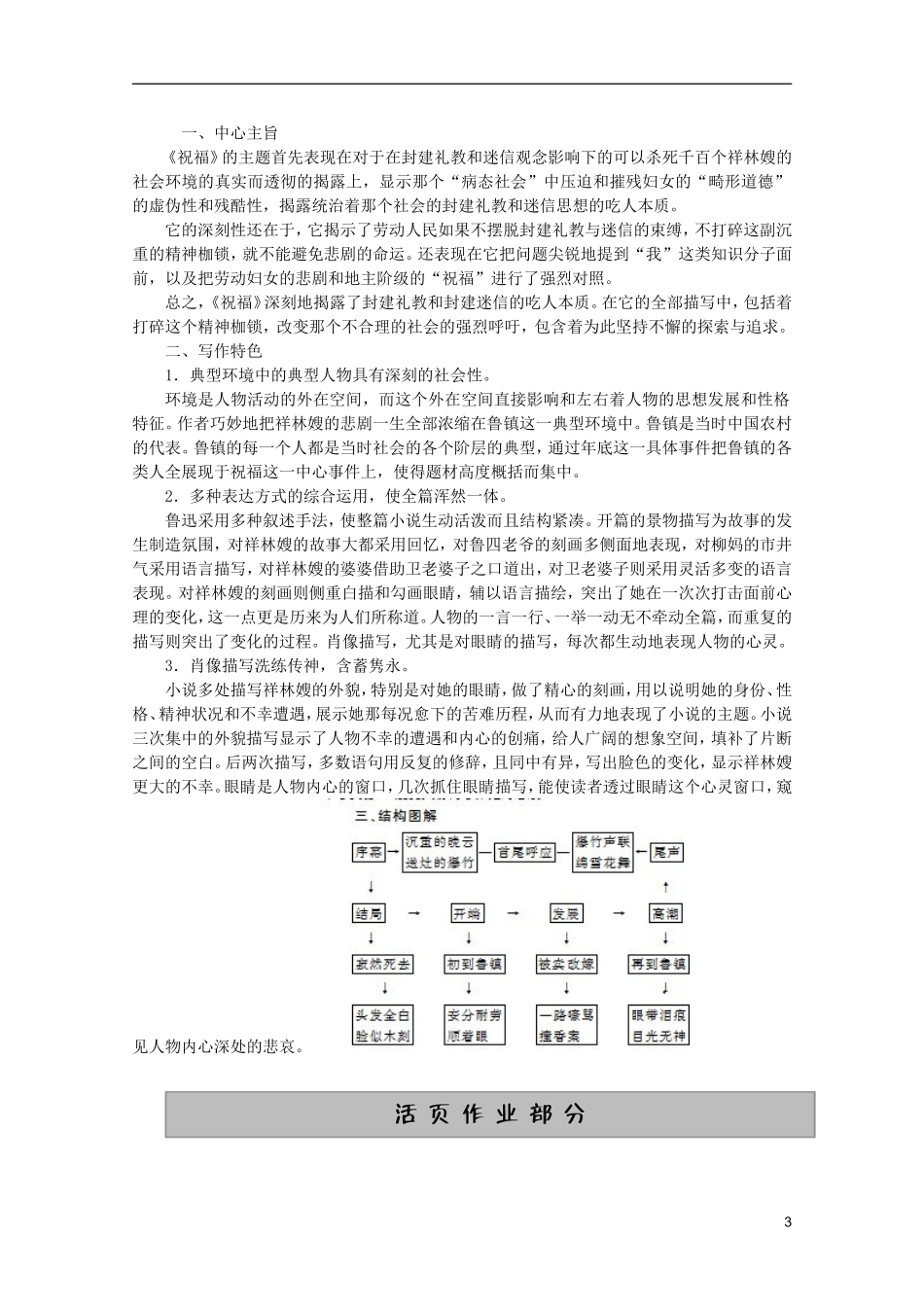 高中语文 1.2《祝福》学案 新人教版必修3_第3页