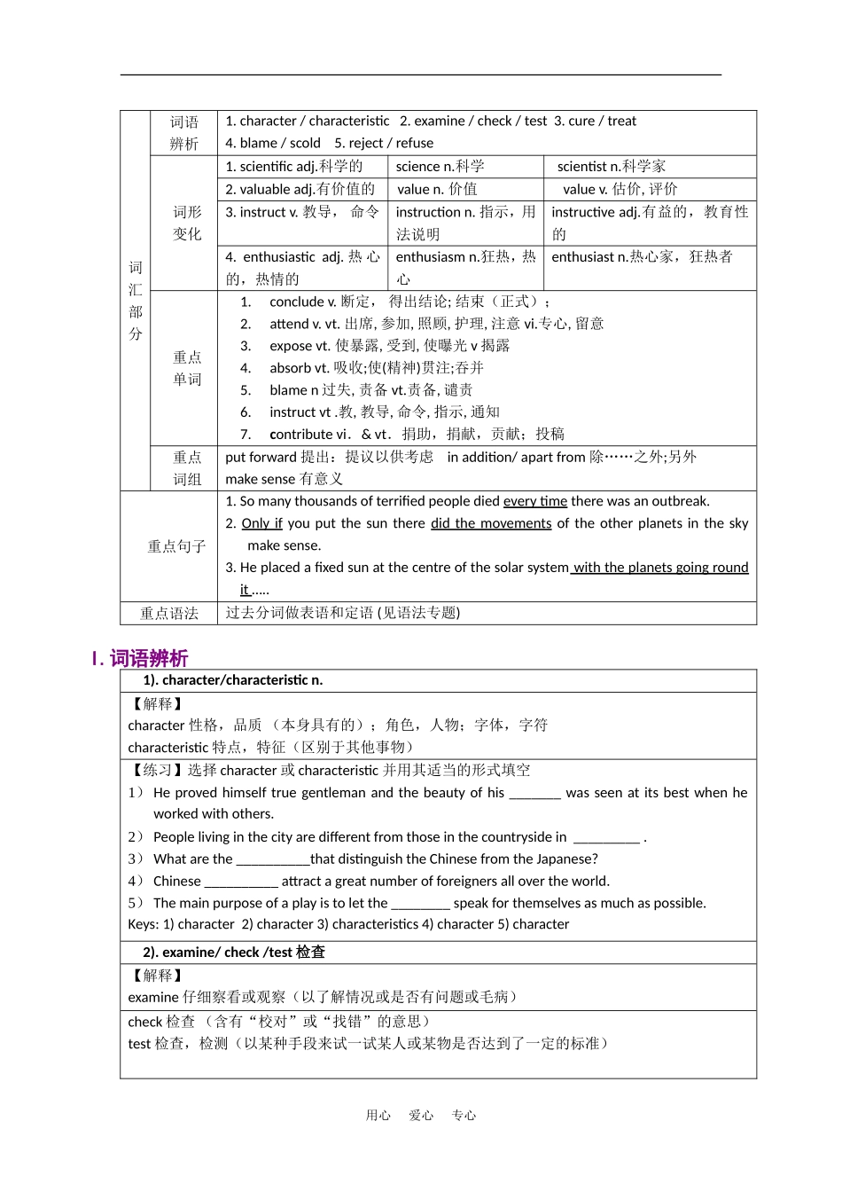 高中英语：直击2010年之《高考优学》教材梳理——Unit 1  Great  Scientists（必修5）_第3页