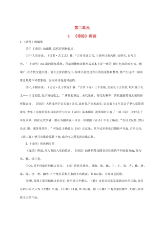 高中语文 4《诗经》两首备课参考素材 新人教版必修2-新人教版高一必修2语文素材