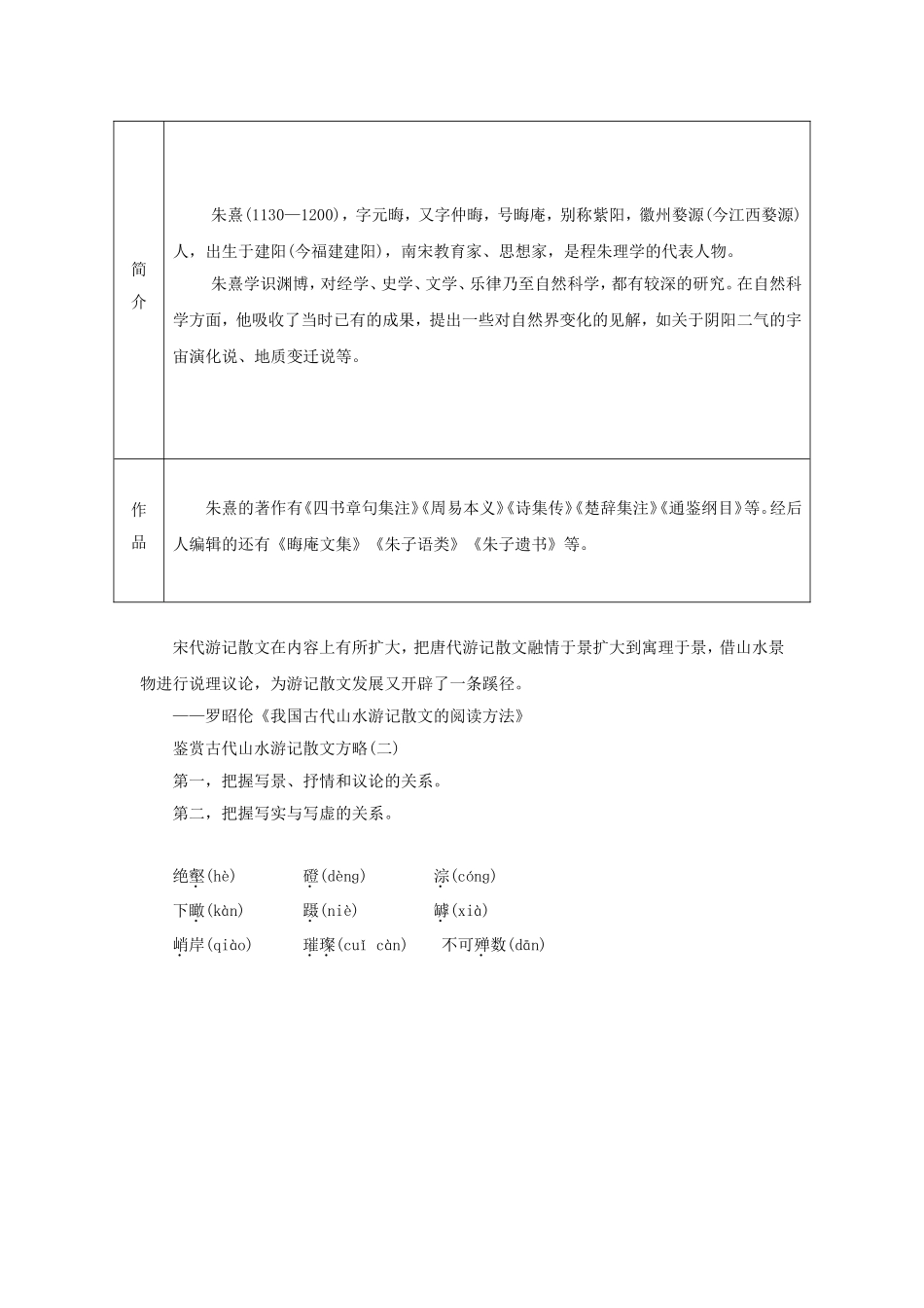 高中语文 4百丈山记学案 粤教版《唐宋散文选读》-粤教版高二《唐宋散文选读》语文学案_第2页