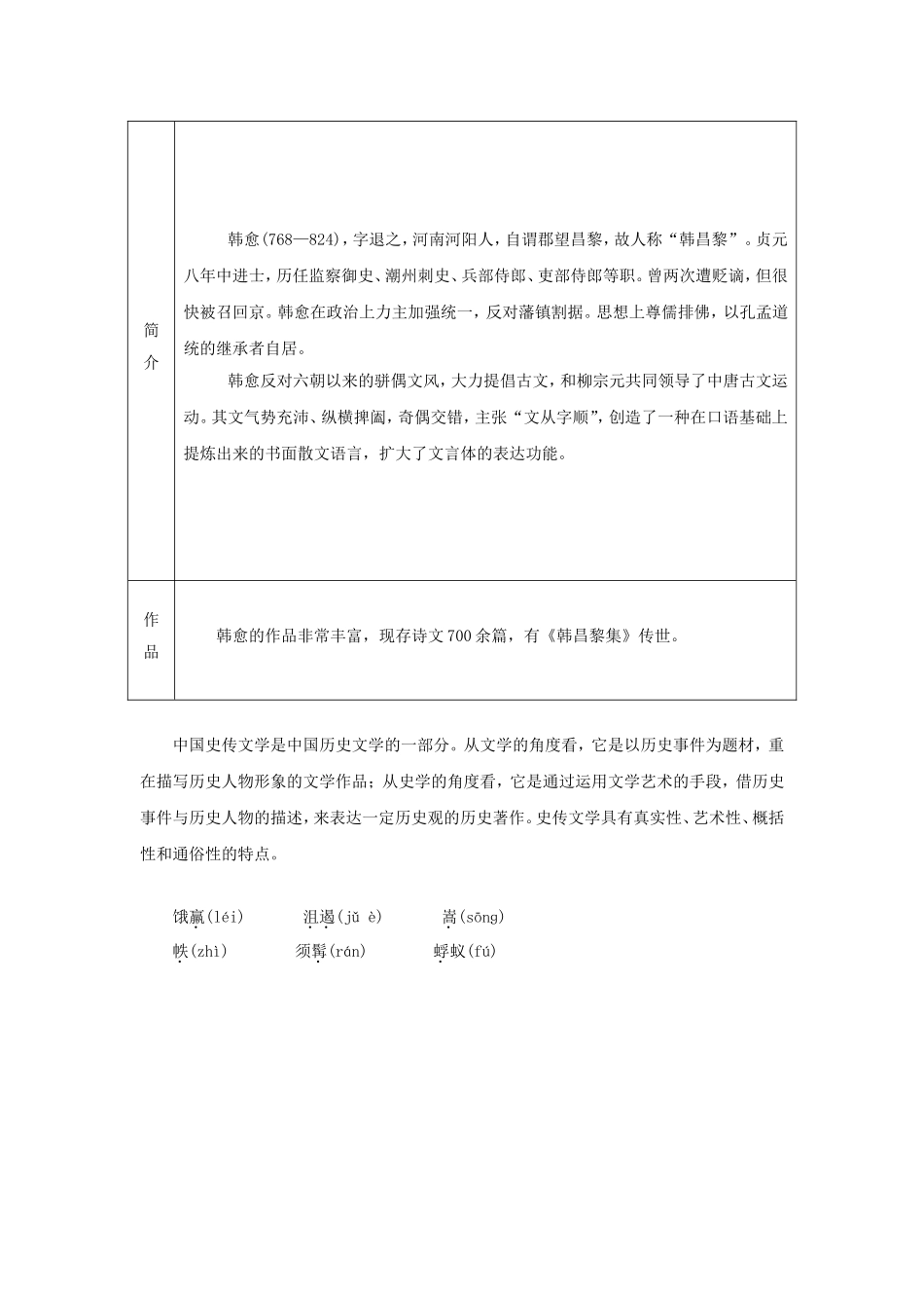 高中语文 5《张中丞传》后叙学案 粤教版《唐宋散文选读》-粤教版高二《唐宋散文选读》语文学案_第2页