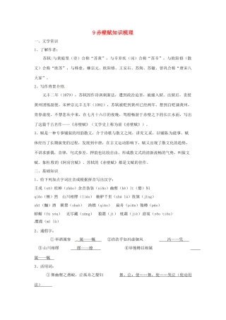 高中语文 9赤壁赋知识梳理素材 新人教版必修2-新人教版高一必修2语文素材