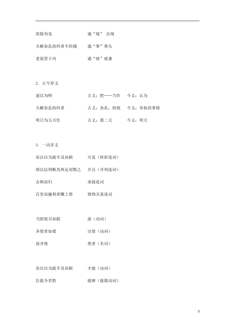 高中语文 《孙膑》教学案 鲁人版选修《史记选读》_第3页