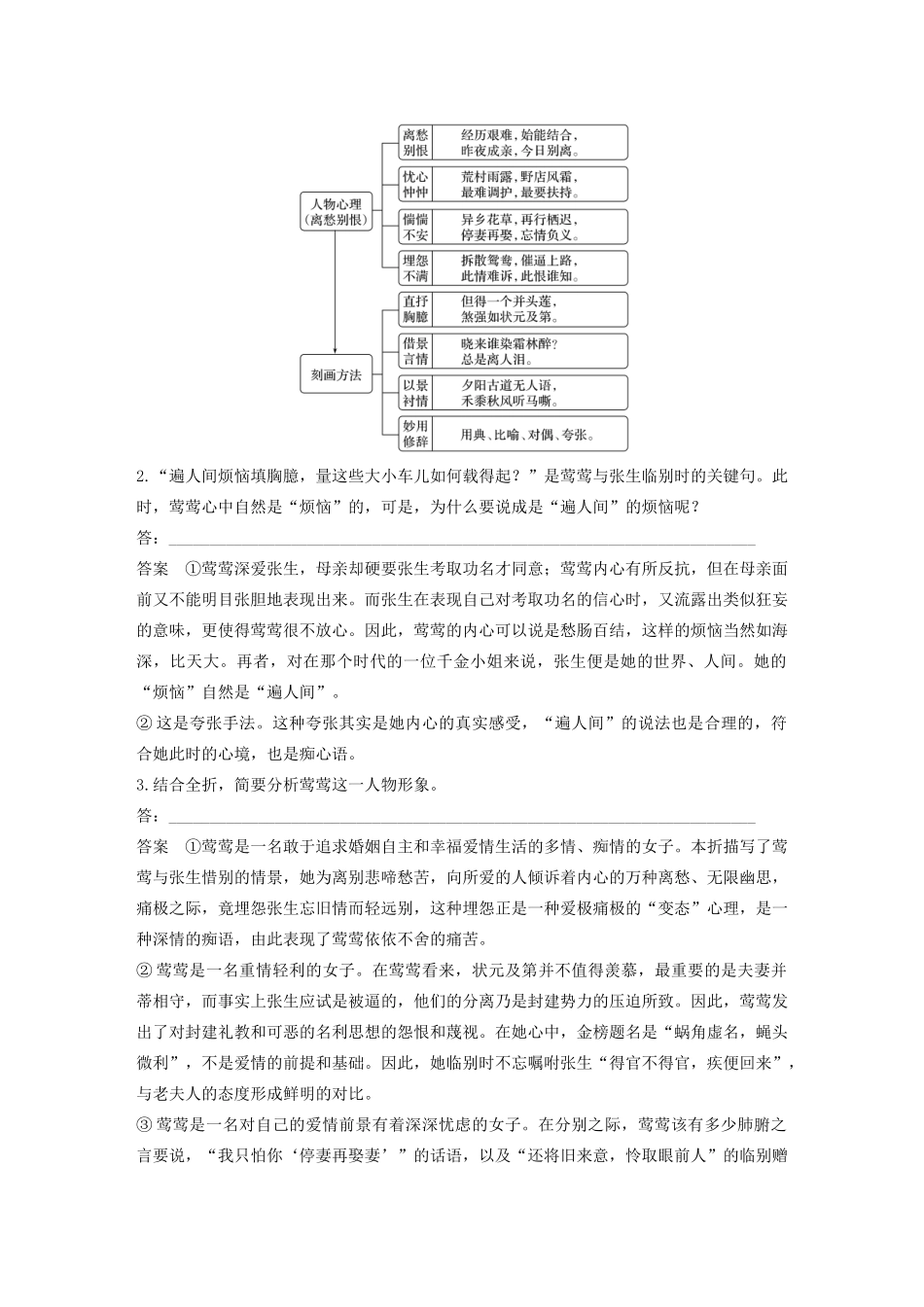 高中语文 专题二 文本9 长亭送别学案 苏教版必修5-苏教版高三必修5语文学案_第2页
