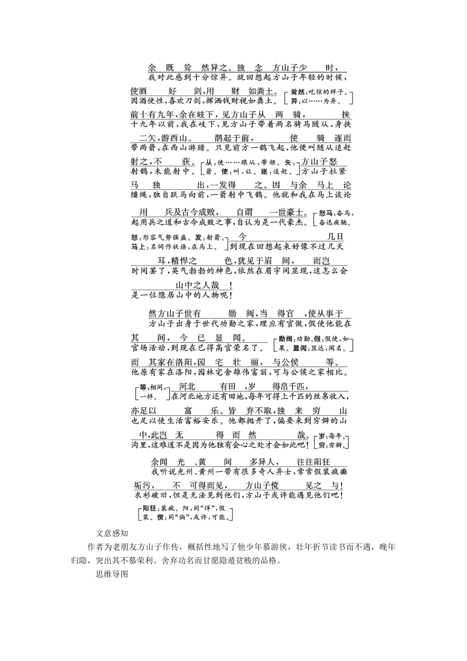 高中语文 专题九 第28课 方山子传（自读课）学案 苏教版选修《唐宋八大家散文选读》-苏教版高中《唐宋八大家散文选读》语文学案_第2页