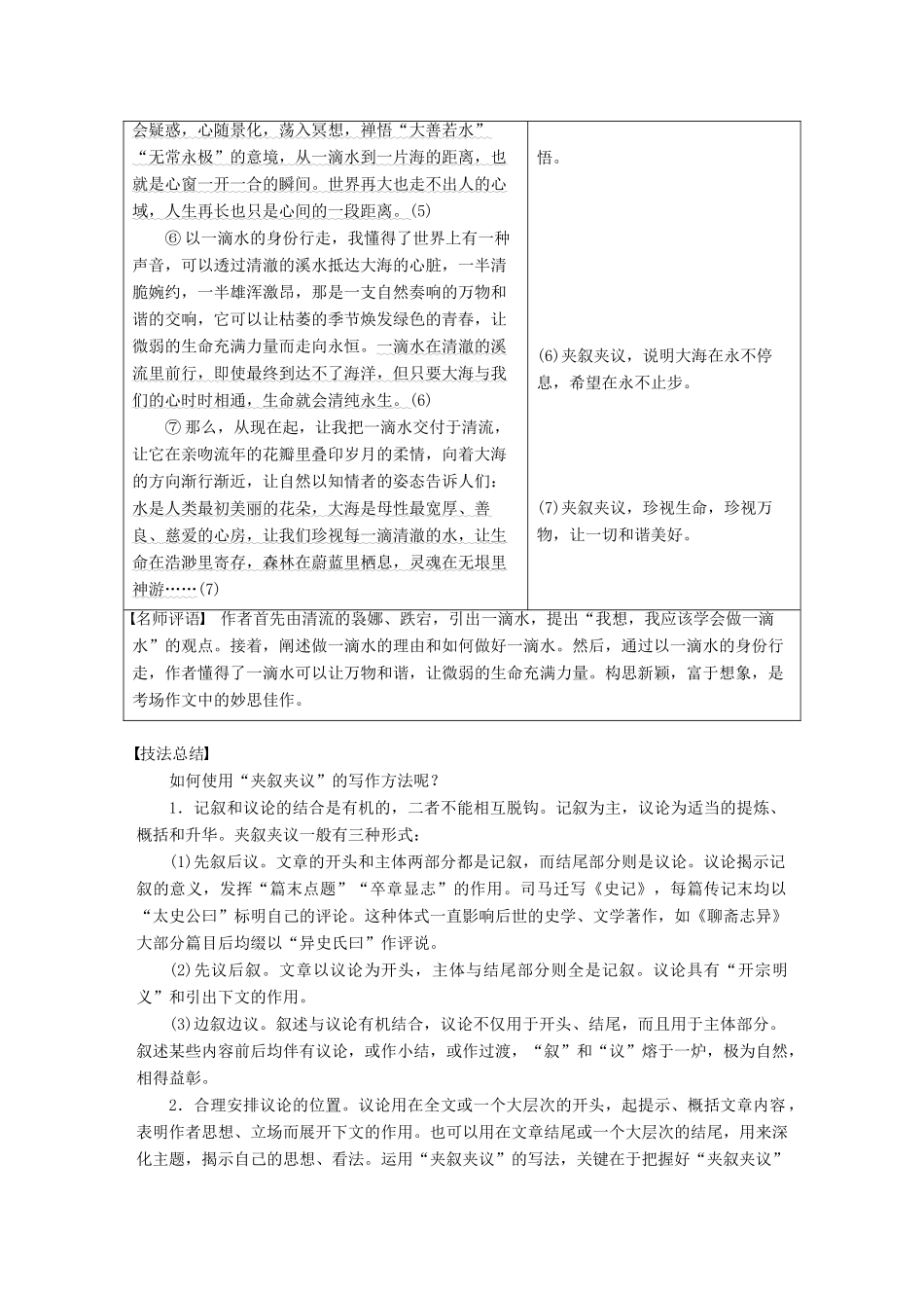 高中语文 专题三 月是故乡明专题写作导学案-夹叙夹议，枝繁叶茂 苏教版必修1-苏教版高一必修1语文学案_第3页