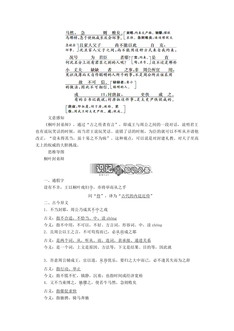 高中语文 专题一 第2课 桐叶封弟辩（自读课）学案 苏教版选修《唐宋八大家散文选读》-苏教版高中《唐宋八大家散文选读》语文学案_第3页