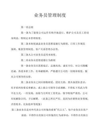 业务员管理制度(1)