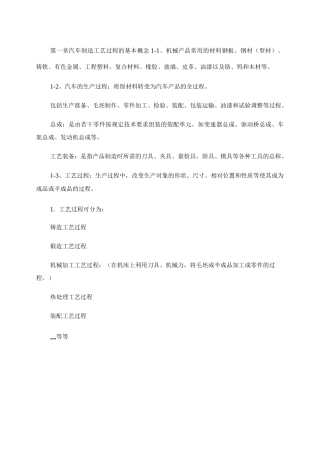 汽车制造工艺学