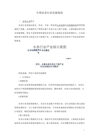 中国水务行业发展现状