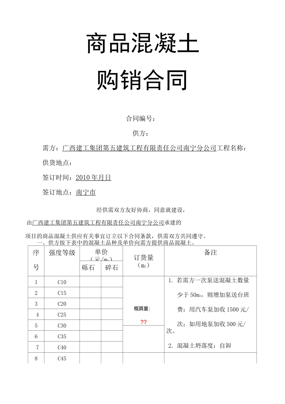 商砼购销合同范本_第1页