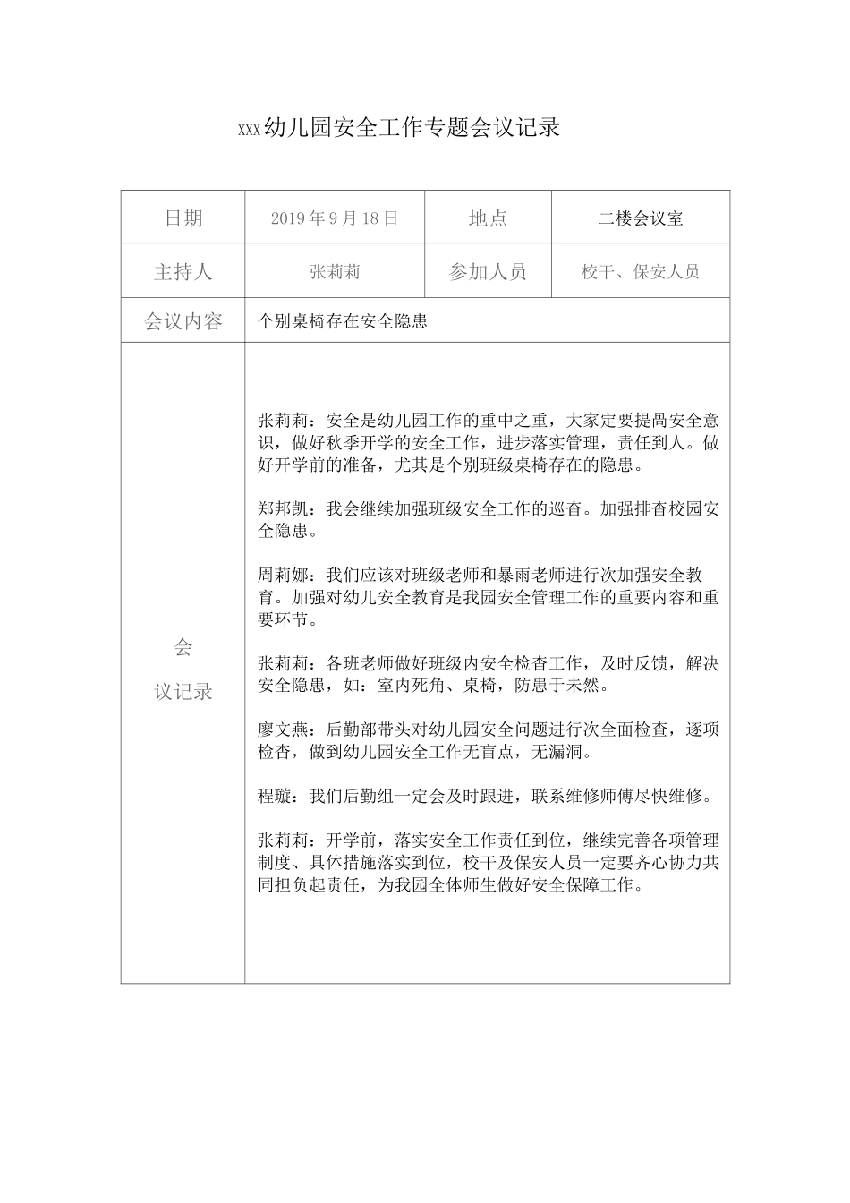 幼儿园督学督导专题会议记录_第1页
