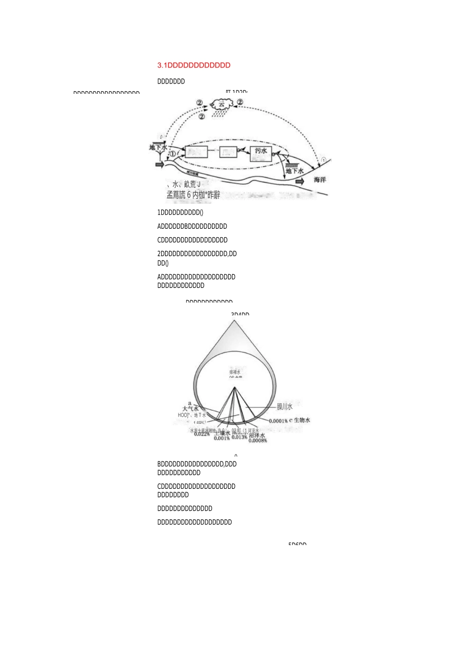 高中地理必修自然界的水循环》测试题(含答案)_第1页
