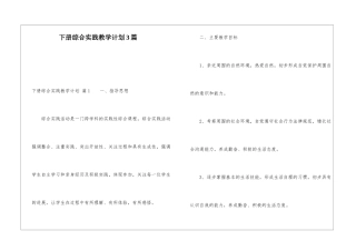 下册综合实践教学计划3篇