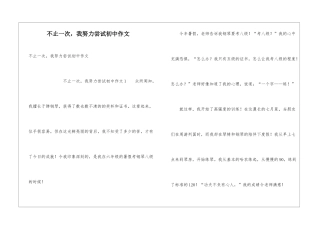不止一次-我努力尝试初中作文