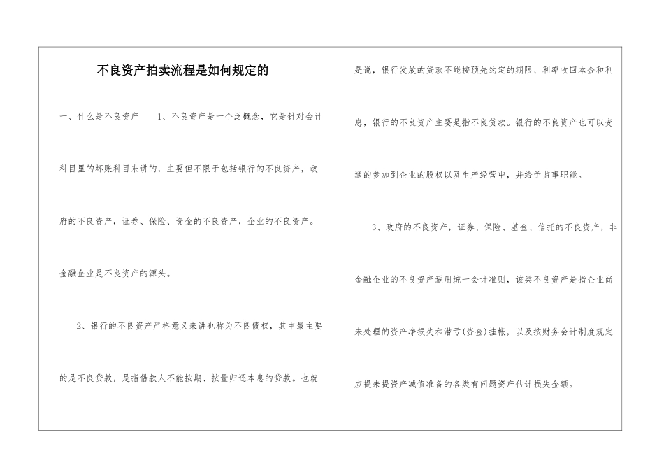 不良资产拍卖流程是如何规定的_第1页