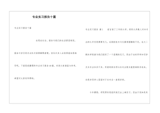 专业实习报告十篇