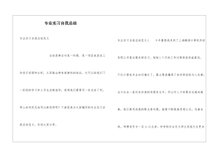 专业实习自我总结