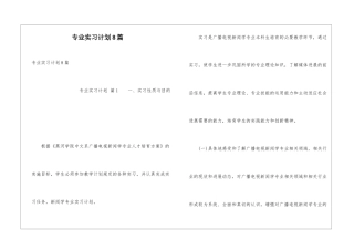 专业实习计划8篇