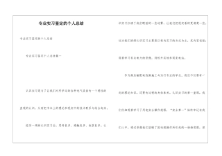 专业实习鉴定的个人总结