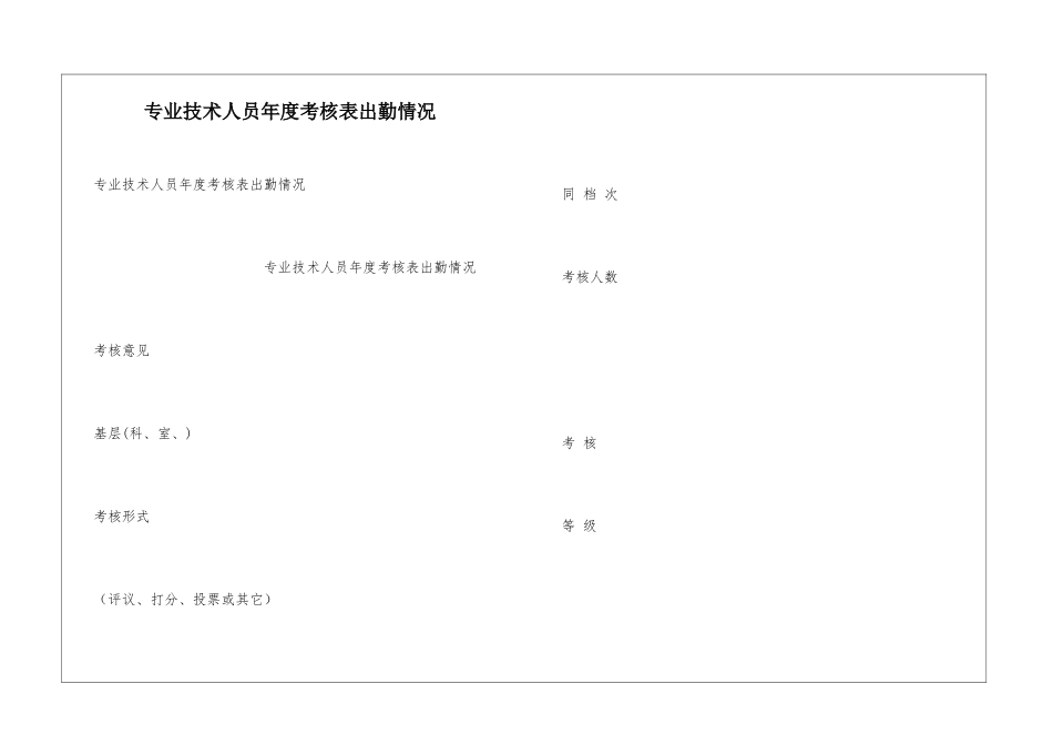 专业技术人员年度考核表出勤情况_第1页