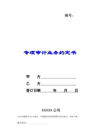 专项审计业务约定书-