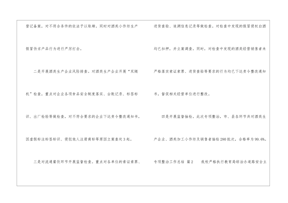 专项整治工作总结模板集锦六篇_第2页
