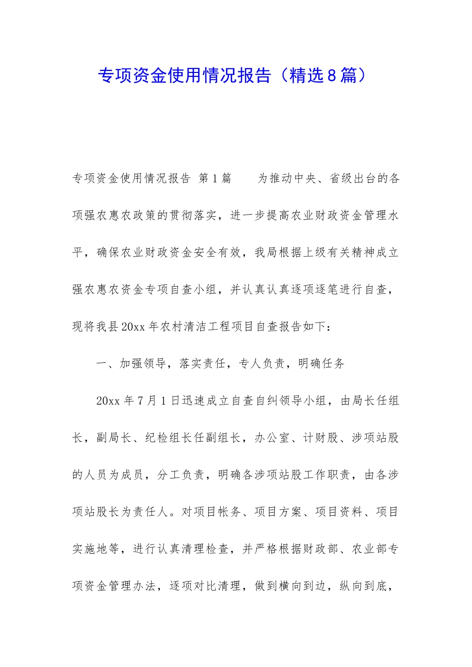 专项资金使用情况报告_第1页