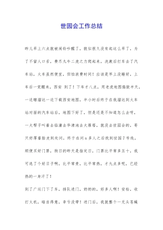 世园会工作总结-