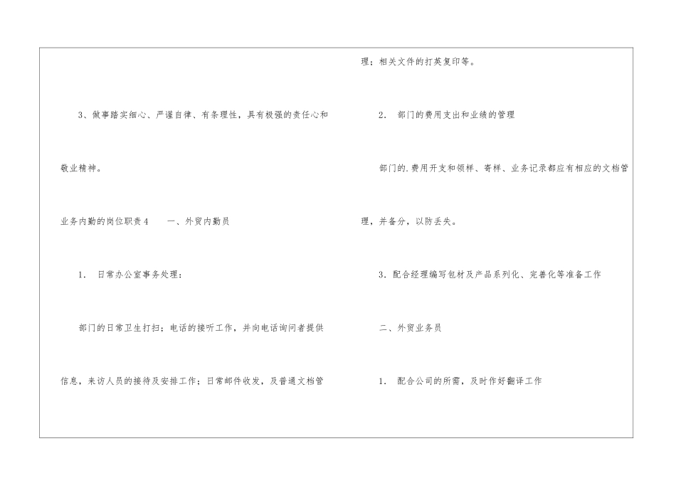 业务内勤的岗位职责4篇_第3页