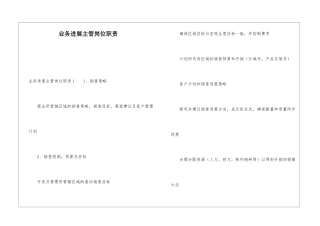 业务发展主管岗位职责