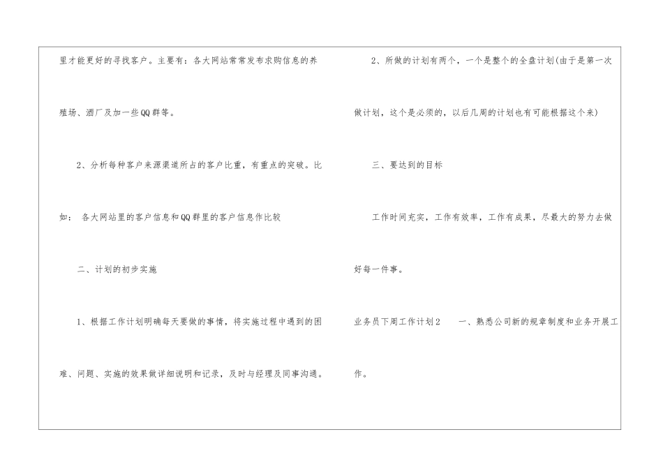 业务员下周工作计划_第2页