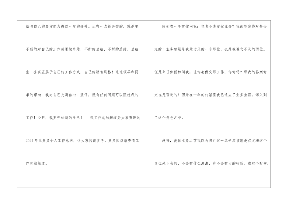 业务员个人工作总结2024_第2页